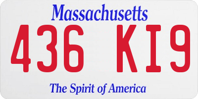 MA license plate 436KI9