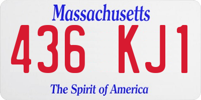 MA license plate 436KJ1