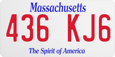 MA license plate 436KJ6