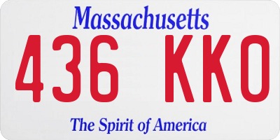 MA license plate 436KK0