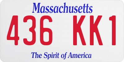 MA license plate 436KK1