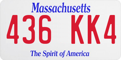 MA license plate 436KK4