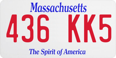 MA license plate 436KK5
