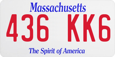 MA license plate 436KK6