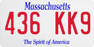 MA license plate 436KK9
