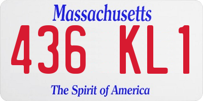 MA license plate 436KL1