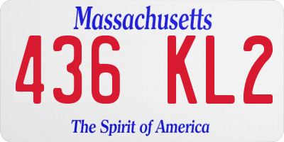 MA license plate 436KL2