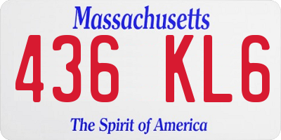 MA license plate 436KL6