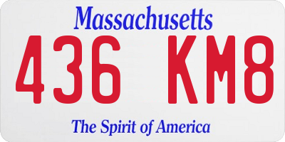 MA license plate 436KM8