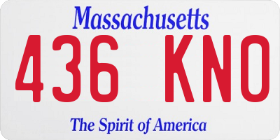 MA license plate 436KN0