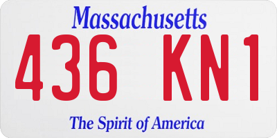 MA license plate 436KN1