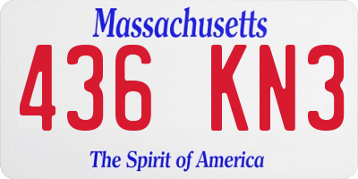 MA license plate 436KN3