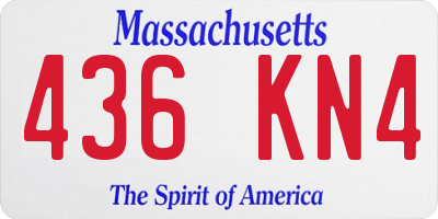 MA license plate 436KN4