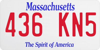 MA license plate 436KN5