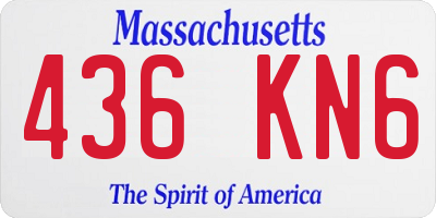MA license plate 436KN6
