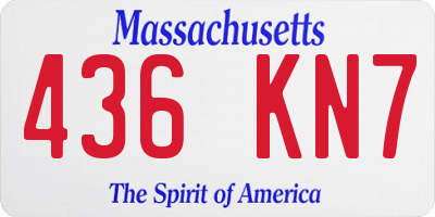 MA license plate 436KN7