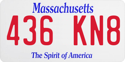 MA license plate 436KN8