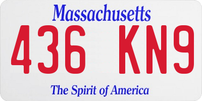 MA license plate 436KN9