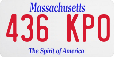 MA license plate 436KP0