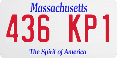MA license plate 436KP1