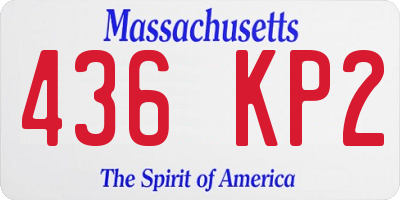 MA license plate 436KP2
