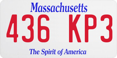 MA license plate 436KP3