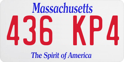 MA license plate 436KP4