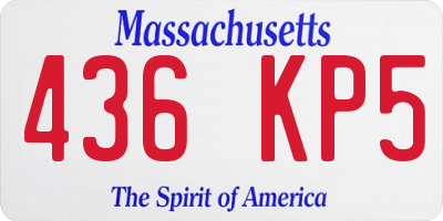 MA license plate 436KP5