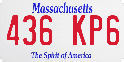 MA license plate 436KP6