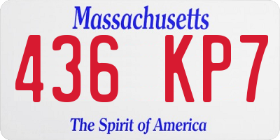 MA license plate 436KP7