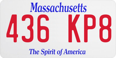 MA license plate 436KP8