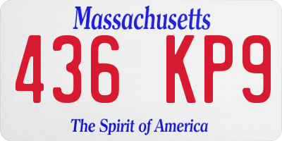 MA license plate 436KP9