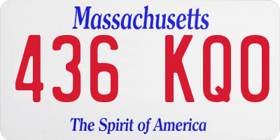 MA license plate 436KQ0