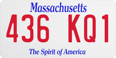MA license plate 436KQ1