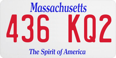MA license plate 436KQ2