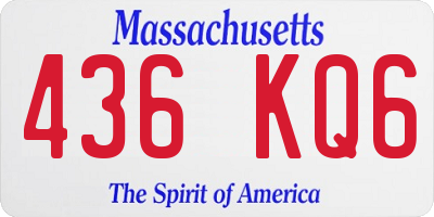MA license plate 436KQ6