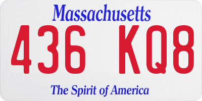 MA license plate 436KQ8