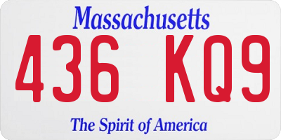 MA license plate 436KQ9