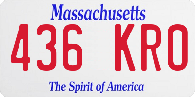 MA license plate 436KR0
