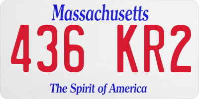 MA license plate 436KR2