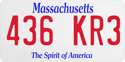 MA license plate 436KR3