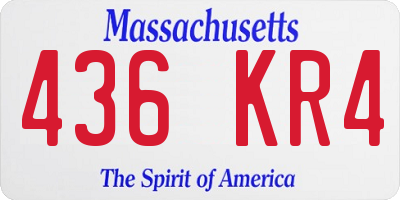 MA license plate 436KR4