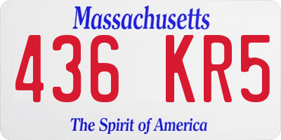 MA license plate 436KR5