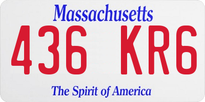 MA license plate 436KR6