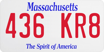 MA license plate 436KR8