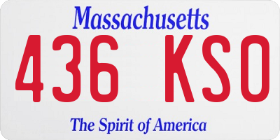 MA license plate 436KS0