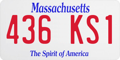 MA license plate 436KS1