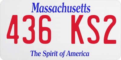 MA license plate 436KS2