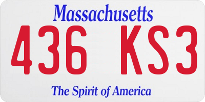 MA license plate 436KS3