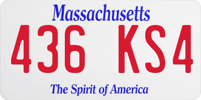 MA license plate 436KS4